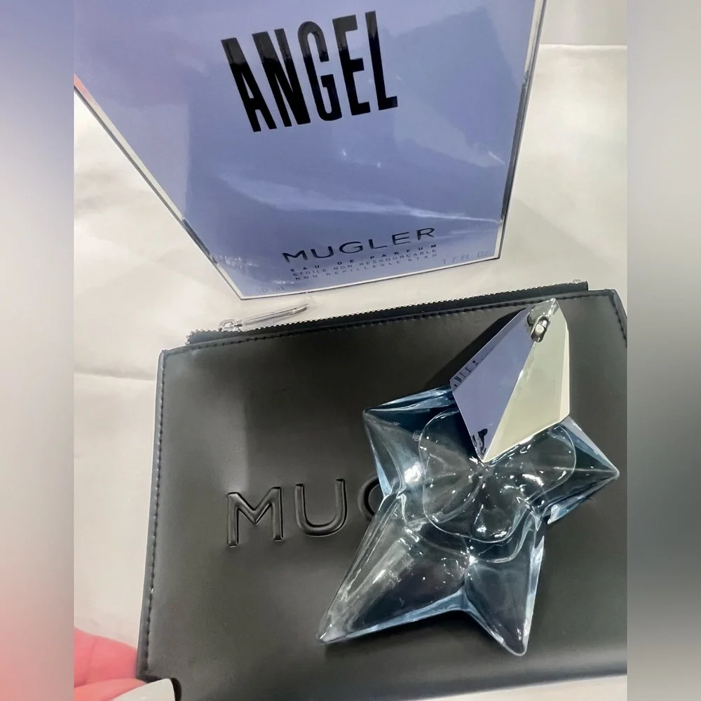 MUGLER ANGEL EAU DE PARFUM 1.7 FL OZ  Open Box and Pouch - Picture 6 of 7